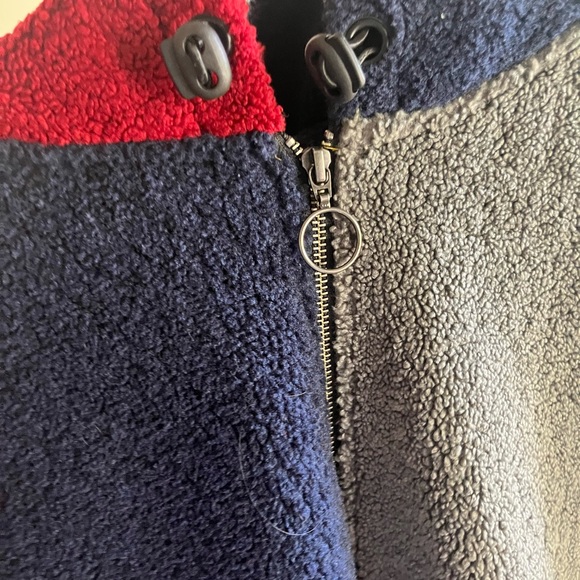 Lazy Oaf Blue Colorblock Sherpa Full-zip Hoodie Sweatshirt - Picture 7 of 9